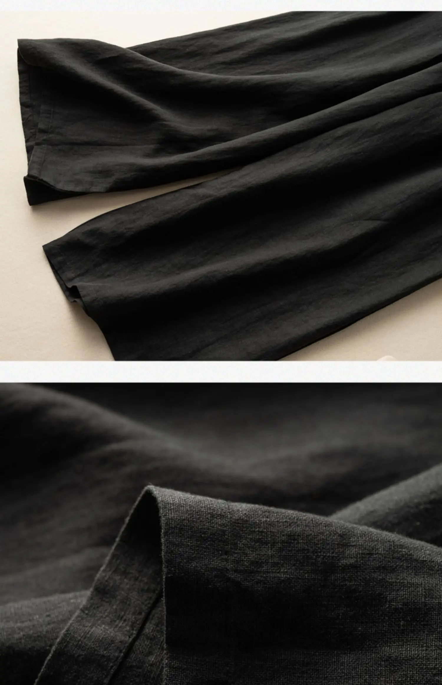 Women Casual Wide Leg Pants New 2023 Summer Vintage Style Solid Color Loose Comfortable Female Cotton Linen Trousers B2607