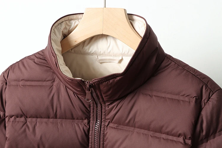 Woman Winter Fashion Stand Collar Jacket Ultra Light Down Seamless Coat Windbreaker Outwear Upper