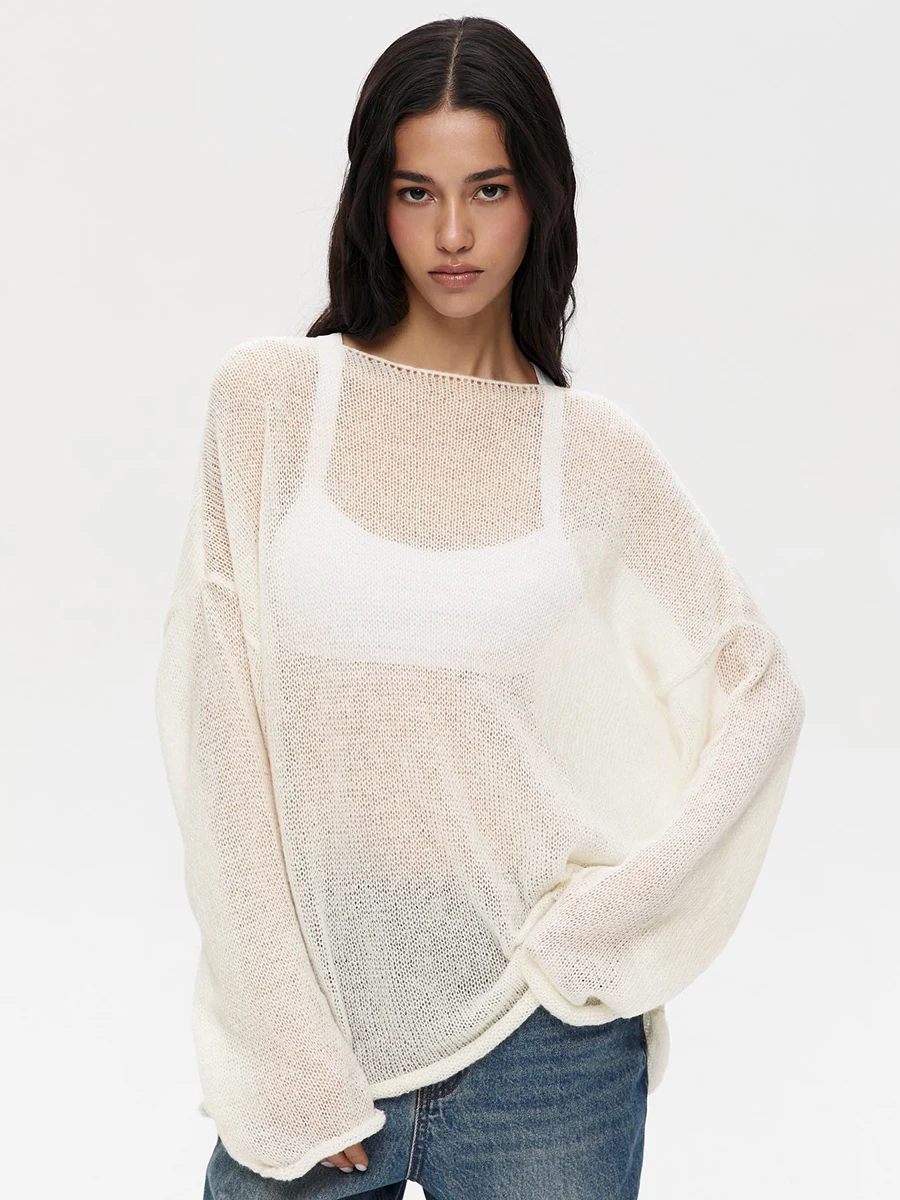 Wolfeel Women Oversized Sweater Summer Autumn Casual Fashion Loose Women Pullovers Chic White Jumper Sueter Mujer Pull Femme
