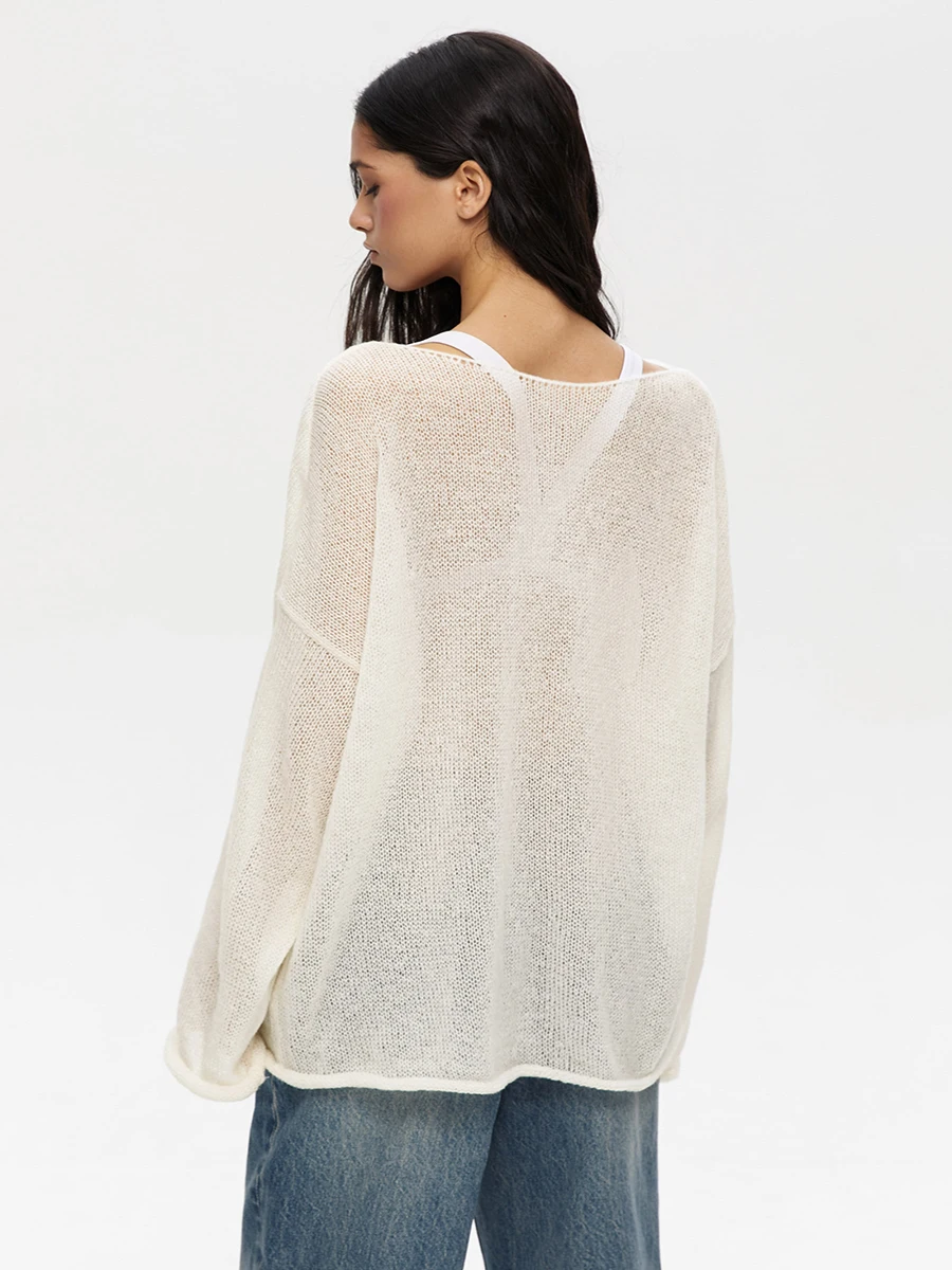 Wolfeel Women Oversized Sweater Summer Autumn Casual Fashion Loose Women Pullovers Chic White Jumper Sueter Mujer Pull Femme