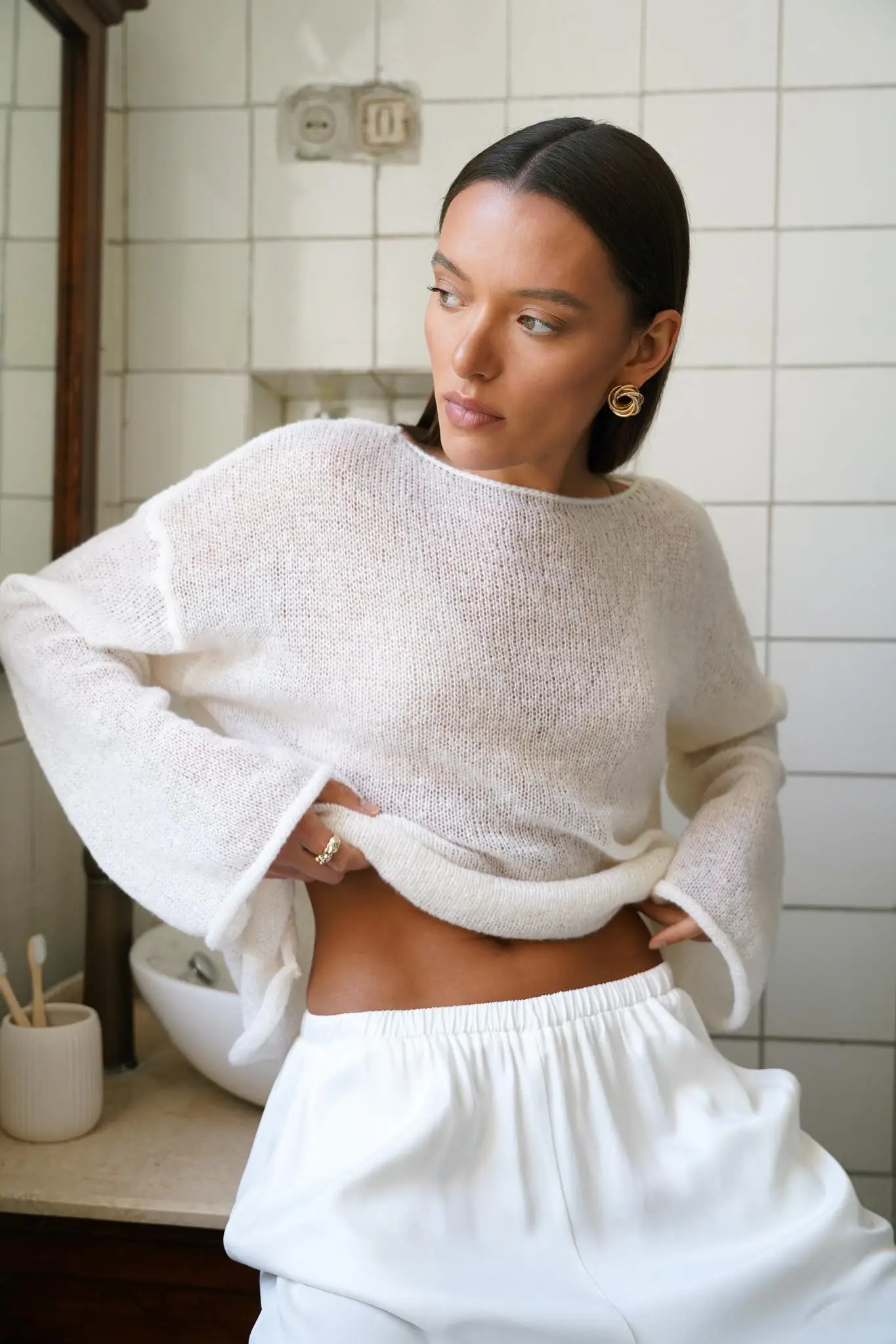 Wolfeel Women Oversized Sweater Summer Autumn Casual Fashion Loose Women Pullovers Chic White Jumper Sueter Mujer Pull Femme