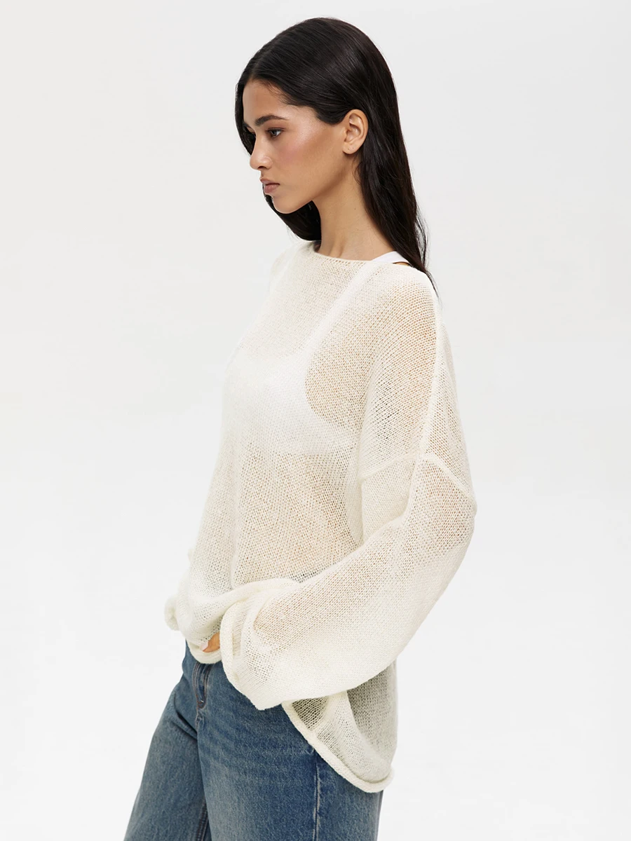 Wolfeel Women Oversized Sweater Summer Autumn Casual Fashion Loose Women Pullovers Chic White Jumper Sueter Mujer Pull Femme