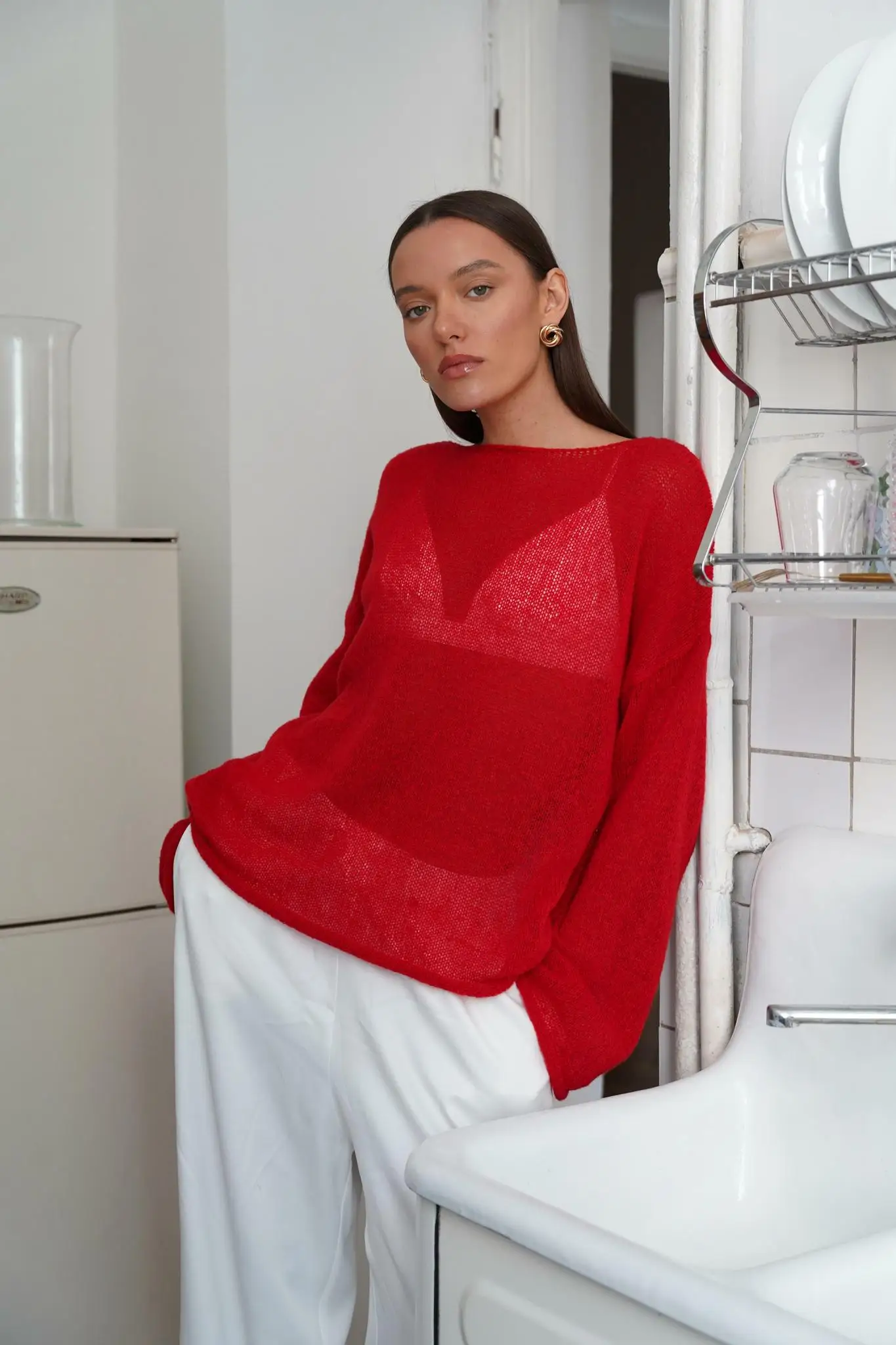 Wolfeel Women Oversized Sweater Summer Autumn Casual Fashion Loose Women Pullovers Chic White Jumper Sueter Mujer Pull Femme
