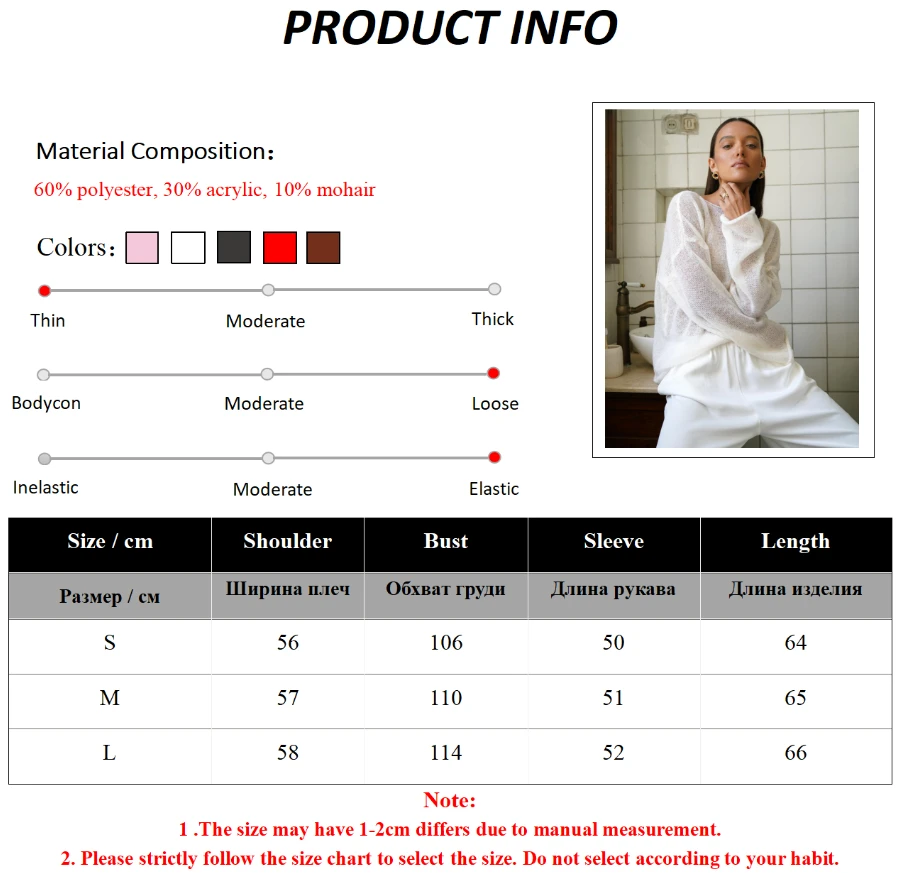 Wolfeel Women Oversized Sweater Summer Autumn Casual Fashion Loose Women Pullovers Chic White Jumper Sueter Mujer Pull Femme