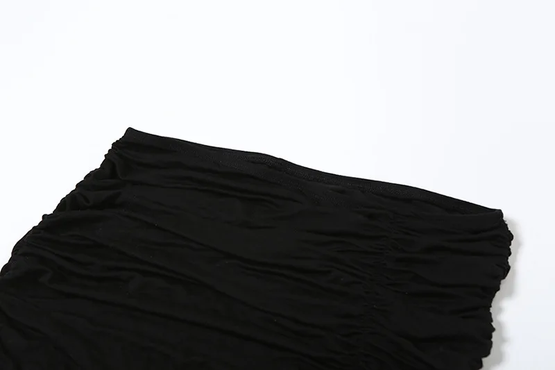 Goth Dark Mall Goth High Waist Mesh Patchwrok Mid Skirts Sexy Hem Split Ruched Bodycon Skirt E-girl Y2K Streetwear Alt Bottoms