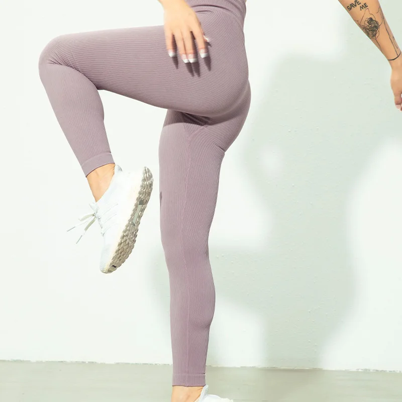 Tossy Ribbed Yoga Leggings Sports Tights Women Seamless Knit Yoga Pants White Femme Gym Leggings Skinny Workout Fitness Push Up