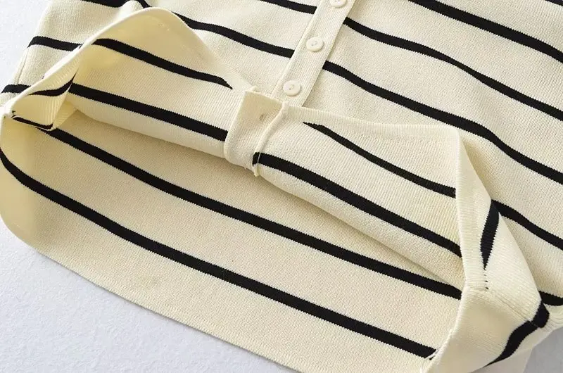 YENKYE 2023 Women Fashion Single Breasted Striped Tank Top Sexy Sleeveless Ladies Summer Crop Top