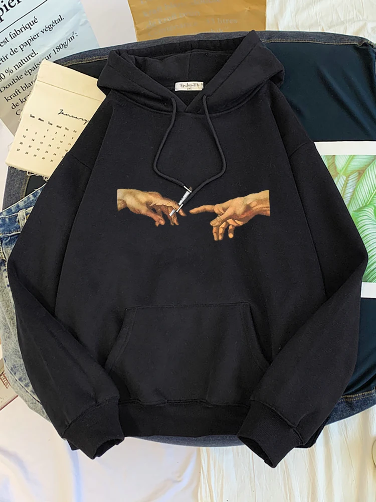 Hoodies Women's Two Hands And a Cigarette Graphic Print Hoodiest Thirteen Colors Harajukua Style Casual Top Women Street Style