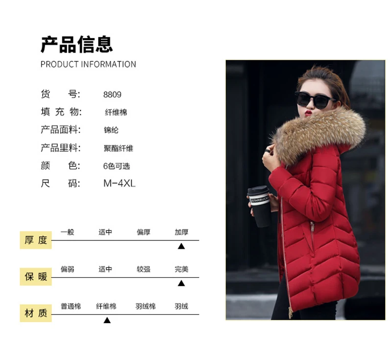 Autumn Female Middle Length Jacket Coat Women Fake Fur Collar Parkas Woman Slim Cotton Padded Jacket S-3XL Winter Jacket