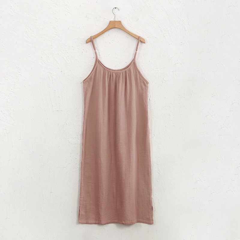 Muslin 100% Cotton Dresses For Women 2026 Sexy Adjustable Strap Casual Long Midi Elegant Party Dresses Holiday Beach Sundress