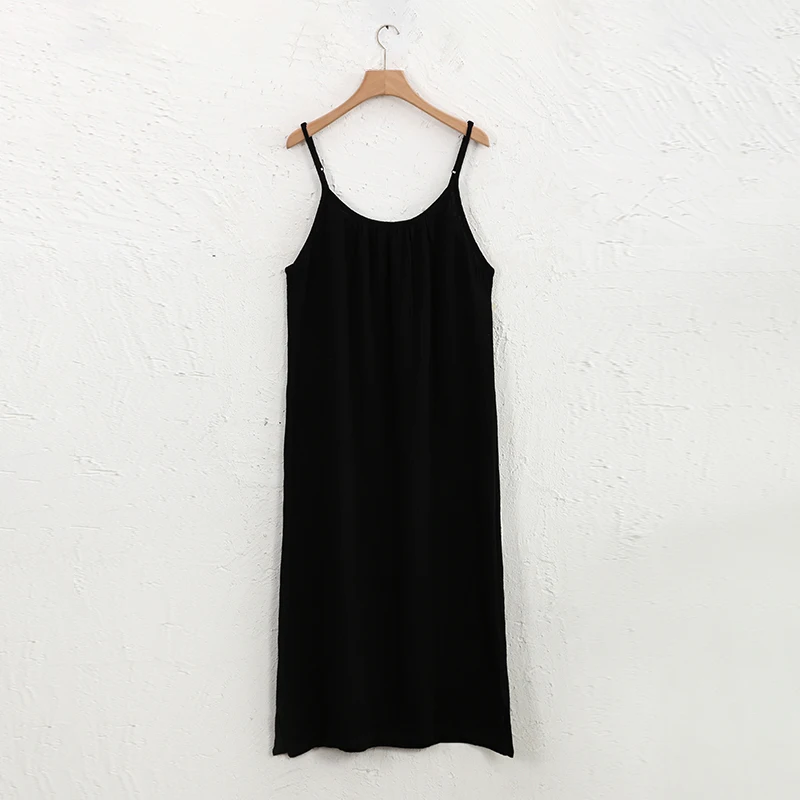 Muslin 100% Cotton Dresses For Women 2026 Sexy Adjustable Strap Casual Long Midi Elegant Party Dresses Holiday Beach Sundress