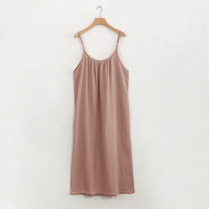 Muslin 100% Cotton Dresses For Women 2026 Sexy Adjustable Strap Casual Long Midi Elegant Party Dresses Holiday Beach Sundress