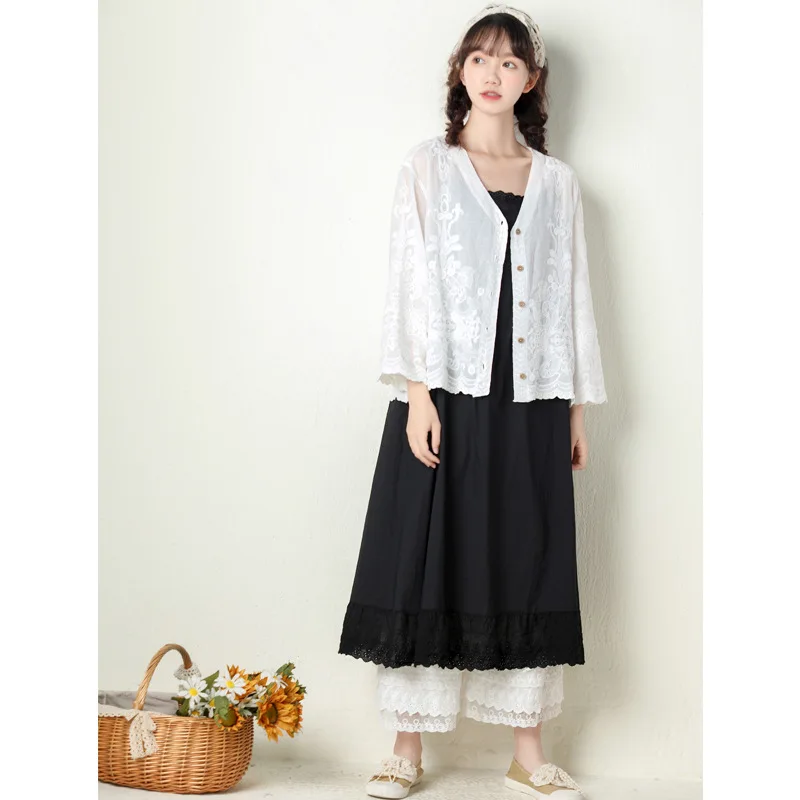 Johnature 2024 Summer New Japanese Casual Spaghetti Strap Thin All Match Dress For Women Solid Color Cotton Female Dresses