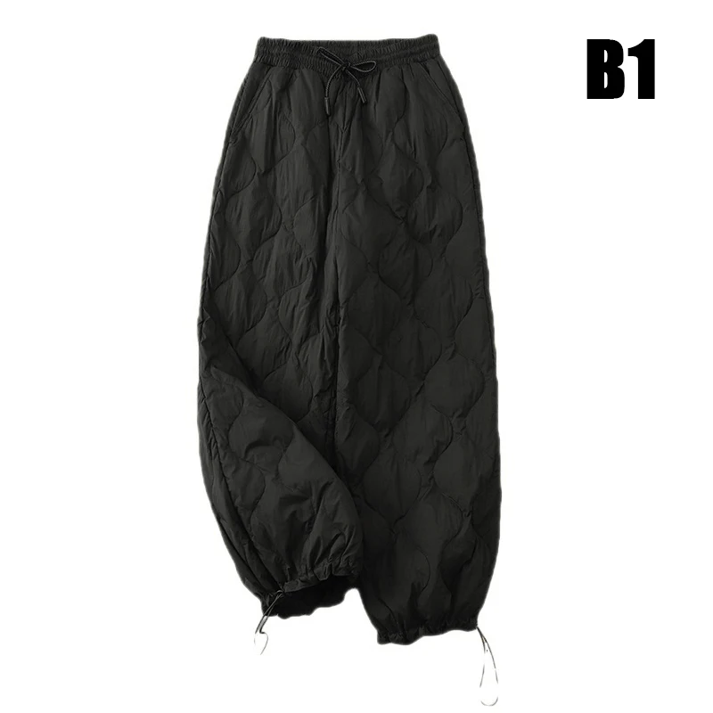 Women Winter Thick Cotton Velvet Padded Trousers Wide Leg Pants Women Warm Casual Pantalones Vintage High Waist Loose Sweatpants