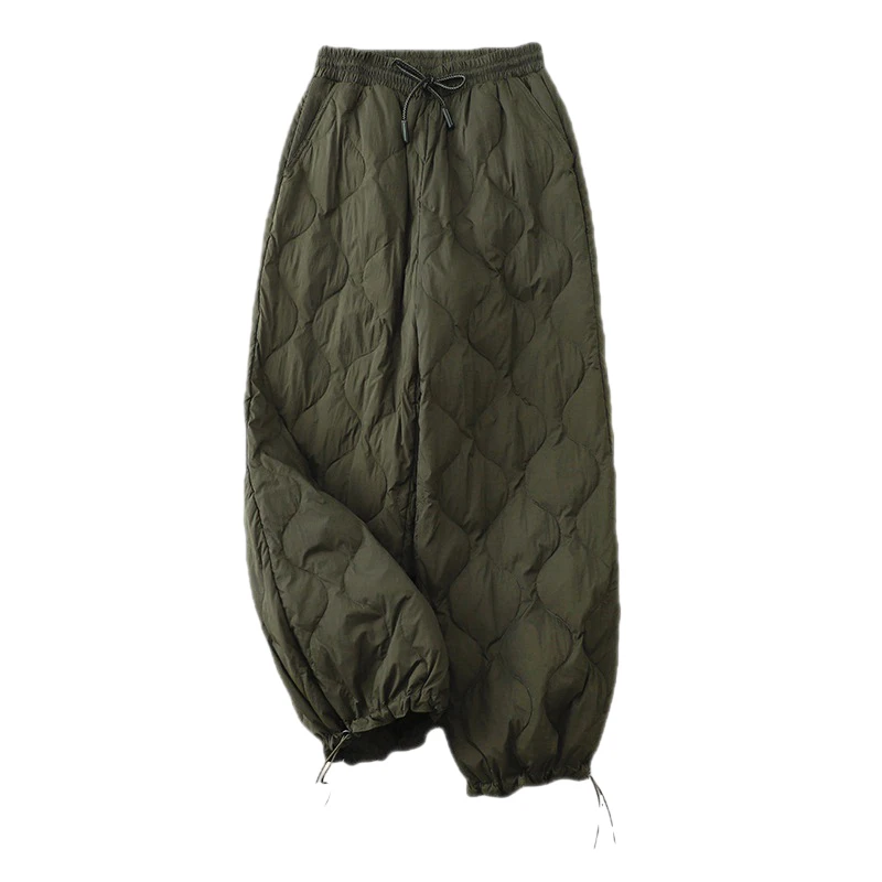 Women Winter Thick Cotton Velvet Padded Trousers Wide Leg Pants Women Warm Casual Pantalones Vintage High Waist Loose Sweatpants