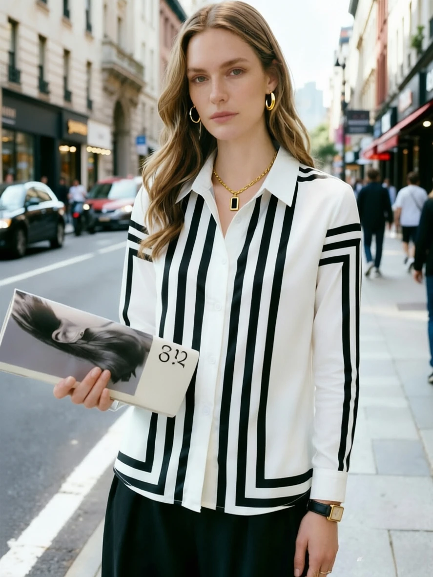 Fashion printing ladies shirts Women's Blouses Spring Autumn Long Sleeve Shirts Tops Blusas Mujer