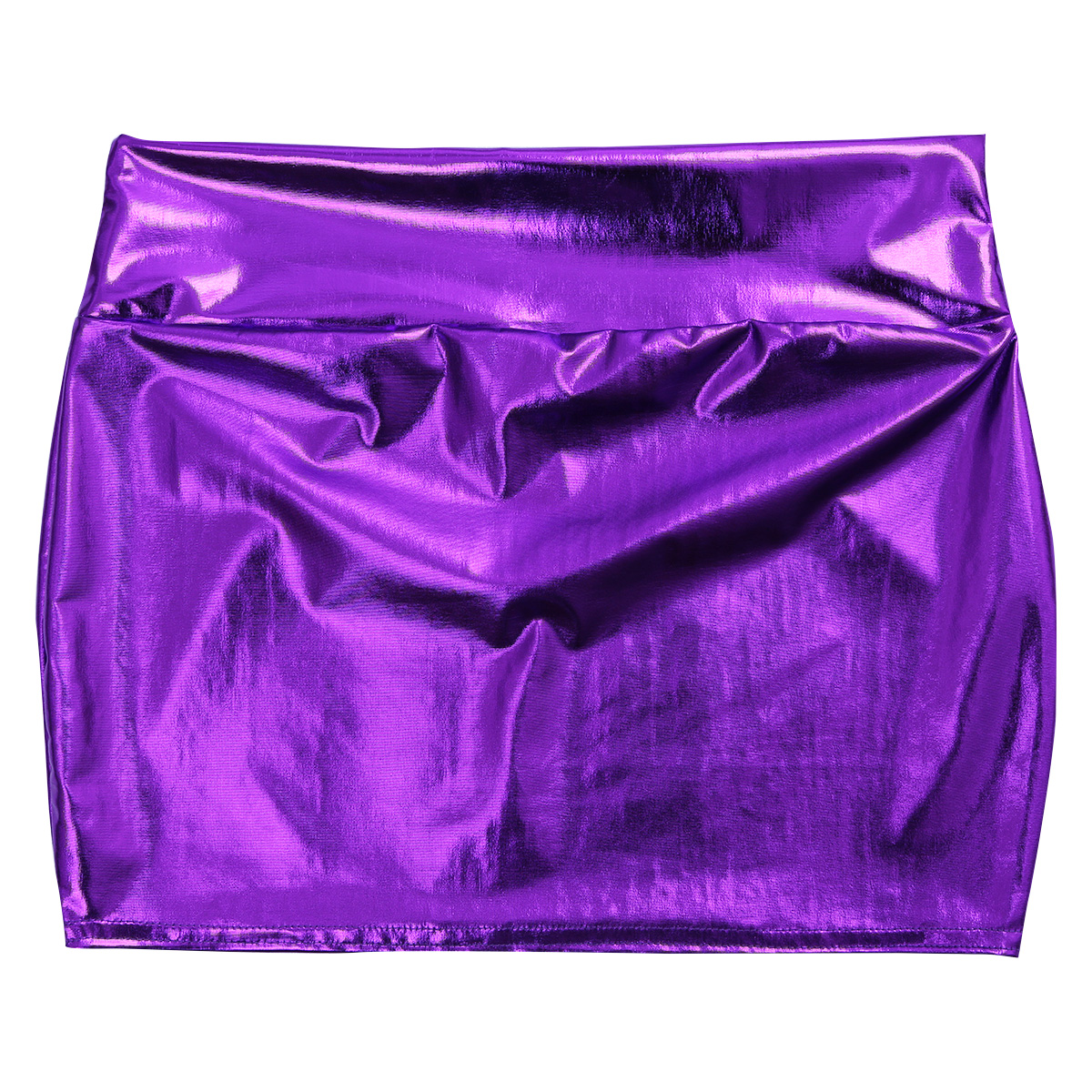 Women Sexy Shiny Patent Leather Wetlook Mini Skirt Pencil Skirts Low Waist Clubwear Partywear Performance Costume Streetwear