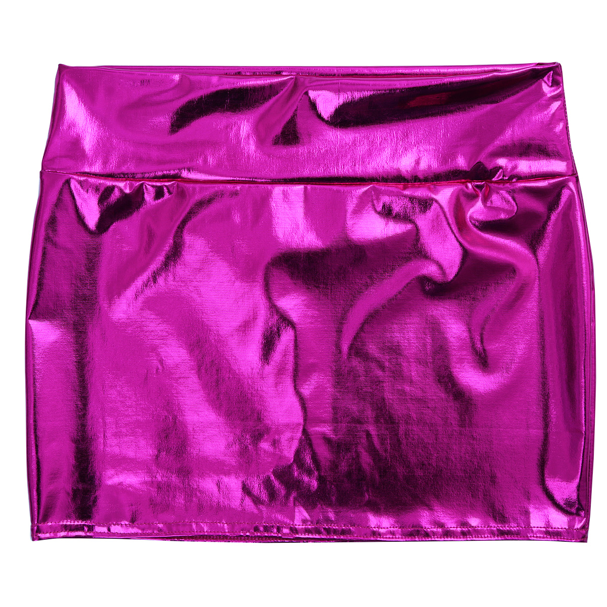 Women Sexy Shiny Patent Leather Wetlook Mini Skirt Pencil Skirts Low Waist Clubwear Partywear Performance Costume Streetwear