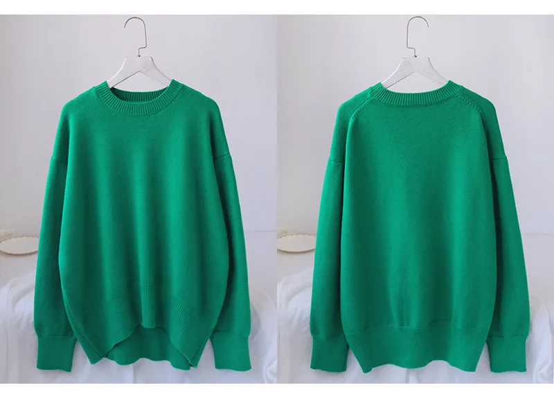 Light Blue Oversized Sweaters For Women Trend White Loose Sweater Casual Autumn Winter Warm Thick Knit Sweater Women Jumper