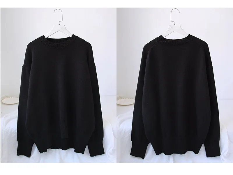 Light Blue Oversized Sweaters For Women Trend White Loose Sweater Casual Autumn Winter Warm Thick Knit Sweater Women Jumper