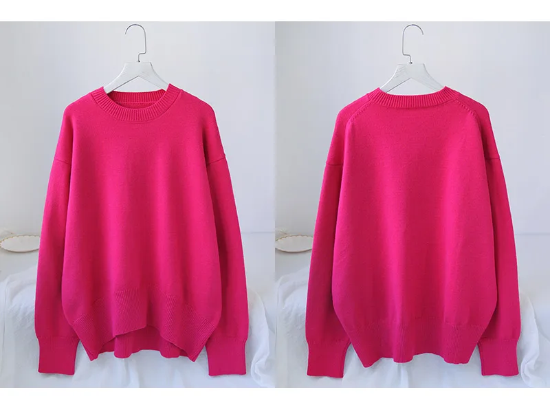 Light Blue Oversized Sweaters For Women Trend White Loose Sweater Casual Autumn Winter Warm Thick Knit Sweater Women Jumper