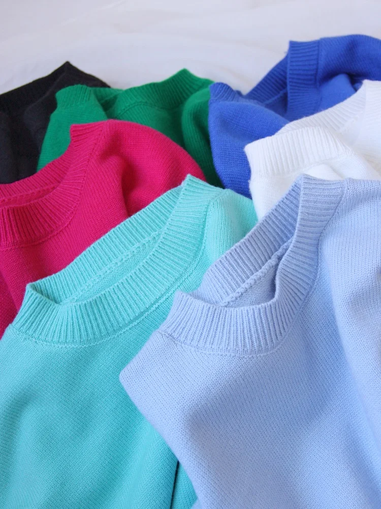 Light Blue Oversized Sweaters For Women Trend White Loose Sweater Casual Autumn Winter Warm Thick Knit Sweater Women Jumper