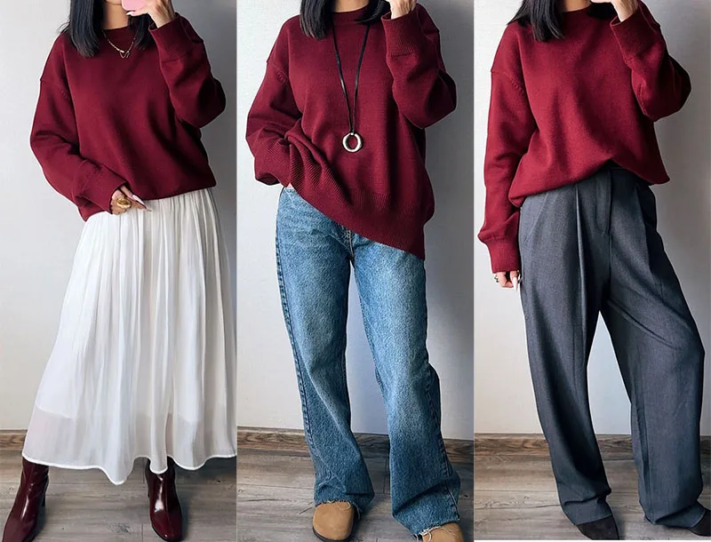 Light Blue Oversized Sweaters For Women Trend White Loose Sweater Casual Autumn Winter Warm Thick Knit Sweater Women Jumper