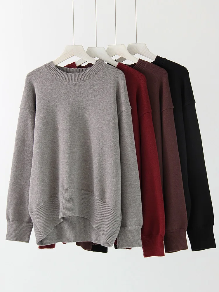 Light Blue Oversized Sweaters For Women Trend White Loose Sweater Casual Autumn Winter Warm Thick Knit Sweater Women Jumper