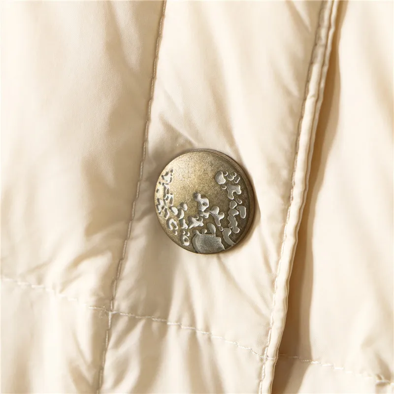 Retro Casual Shirt Down Coat 2023 Autumn Winter Women Light Thin White Duck Down Jacket Parkas Ladies Short Warm Puffer Outwears