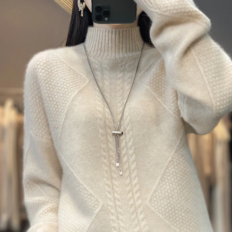 Half Turtleneck Sweater Women's Autumn Winter Casual Soft Solid Color Pullovers Korean Knitted Jumper Female Thicken Sweaters