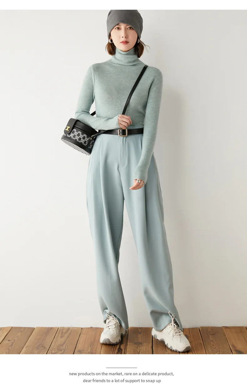 Fashion Turtleneck Sweater Women Autumn Winter Clothes Slim Warm Cashmere Pullover Bottoming Shirt Office Lady Jumper Knitwear