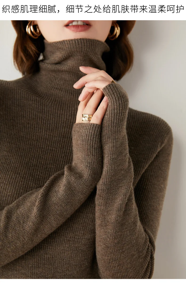 Fashion Turtleneck Sweater Women Autumn Winter Clothes Slim Warm Cashmere Pullover Bottoming Shirt Office Lady Jumper Knitwear