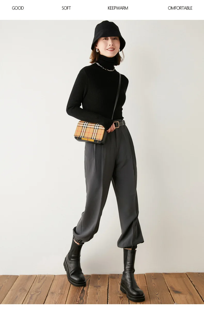 Fashion Turtleneck Sweater Women Autumn Winter Clothes Slim Warm Cashmere Pullover Bottoming Shirt Office Lady Jumper Knitwear