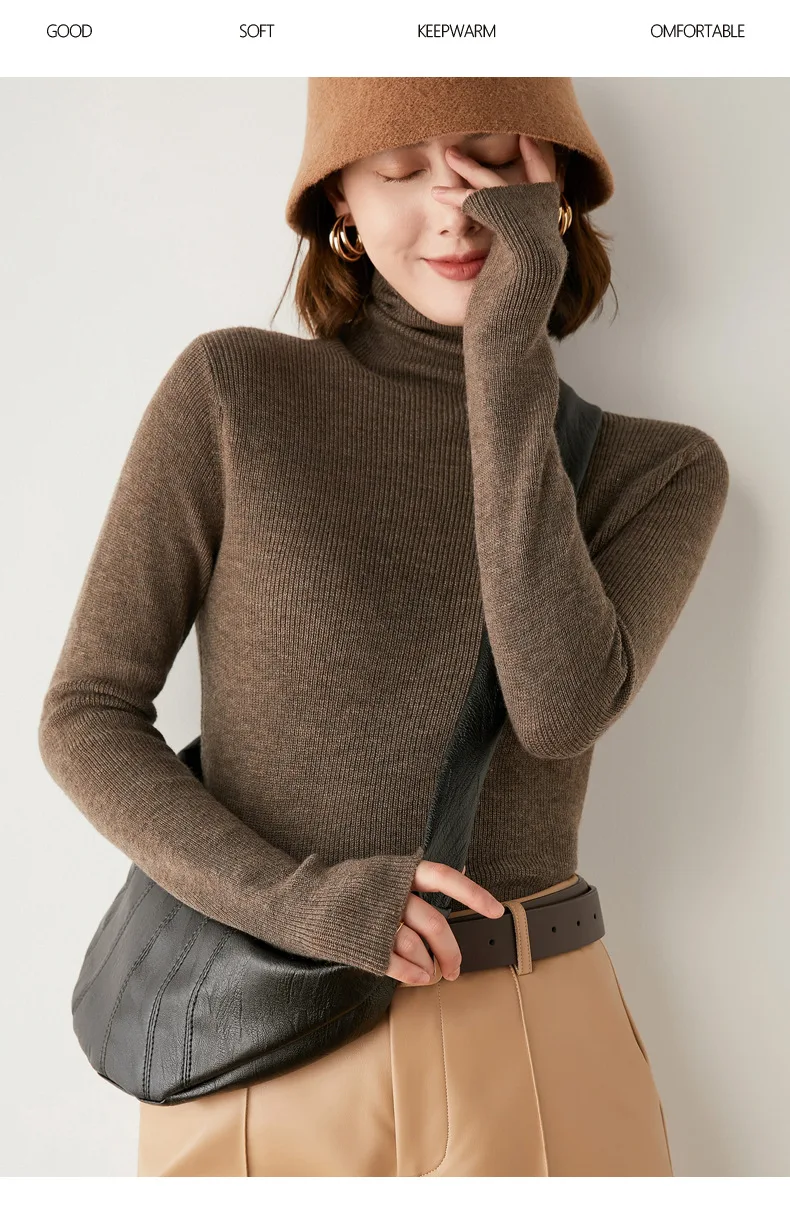 Fashion Turtleneck Sweater Women Autumn Winter Clothes Slim Warm Cashmere Pullover Bottoming Shirt Office Lady Jumper Knitwear