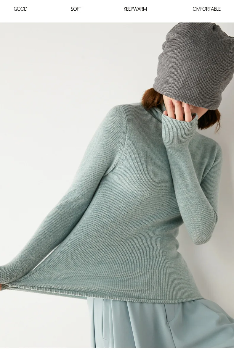 Fashion Turtleneck Sweater Women Autumn Winter Clothes Slim Warm Cashmere Pullover Bottoming Shirt Office Lady Jumper Knitwear