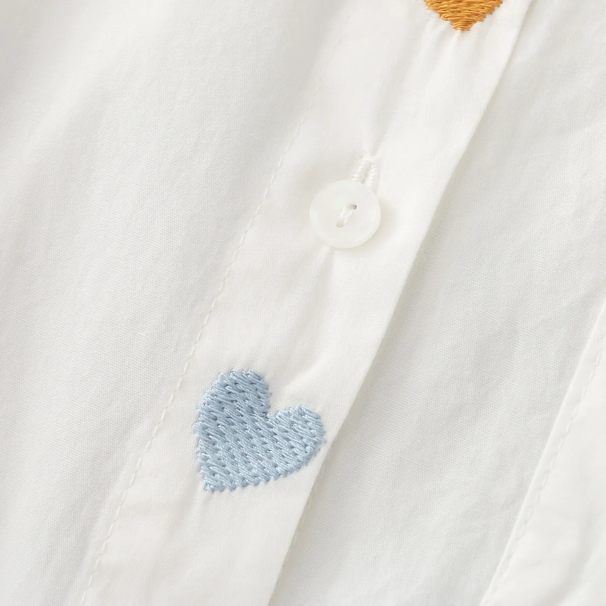Autumn New Women Cotton White Shirts Heart Embroidered Full Sleeve Turn Down Collar Loose Blouse Casual Tops Spring T36310JC
