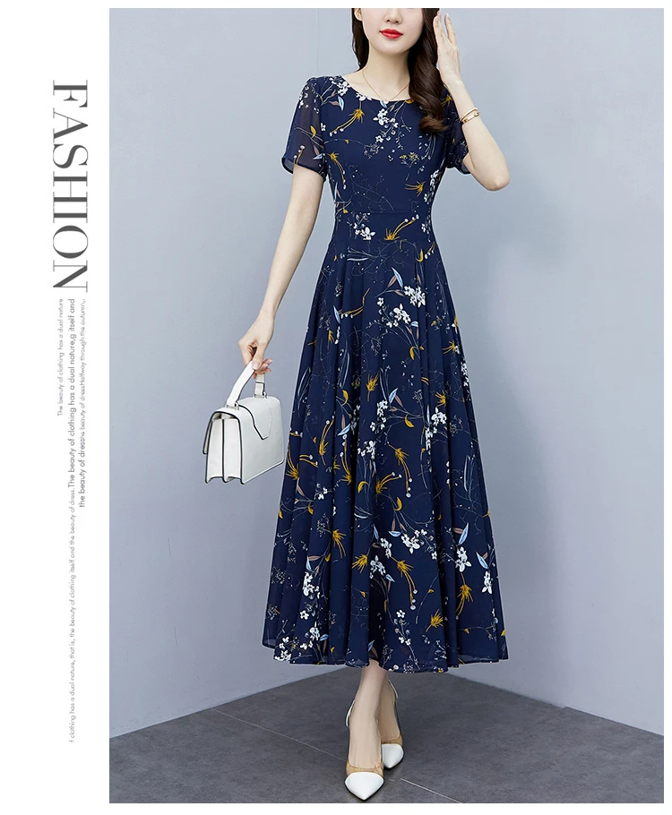 White Floral Chiffon Bodycon Office Lady Dress Summer Elegant Casual Chic Prom Long Dress 2024 Women Vintage Party Evening Dress