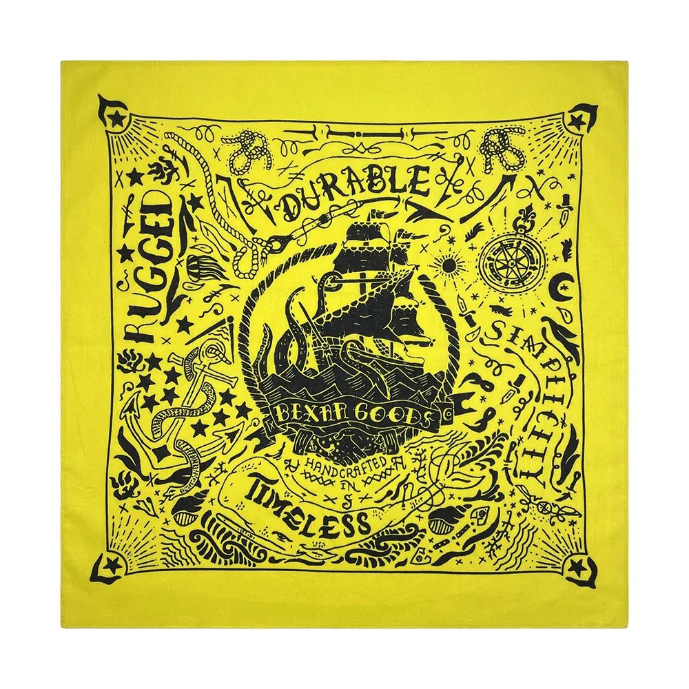 Nautical Print High Quality Hip Hop Cotton Square Scarf Men Bandana Scarf Headband Paisley Gifts For Boys/Girls