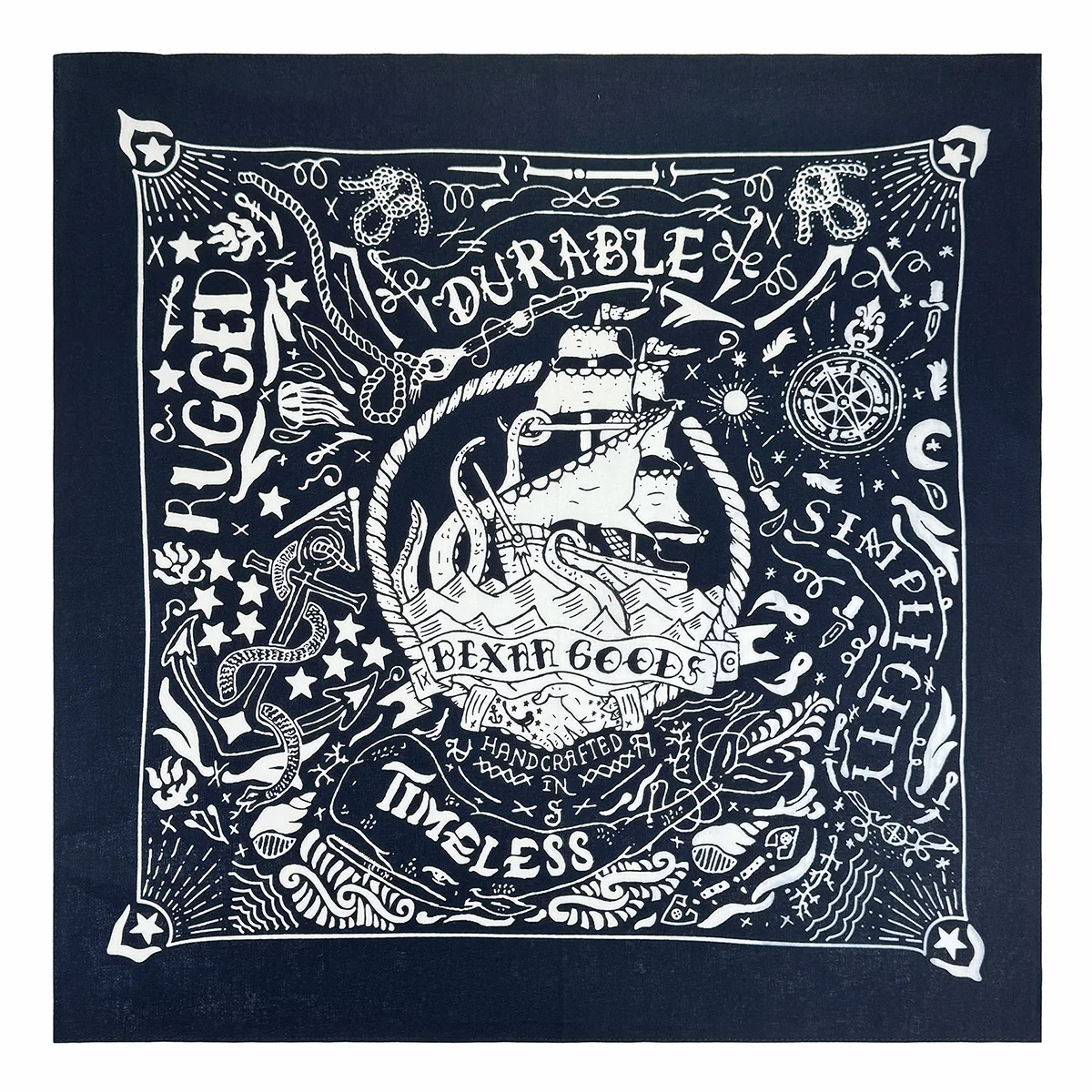Nautical Print High Quality Hip Hop Cotton Square Scarf Men Bandana Scarf Headband Paisley Gifts For Boys/Girls