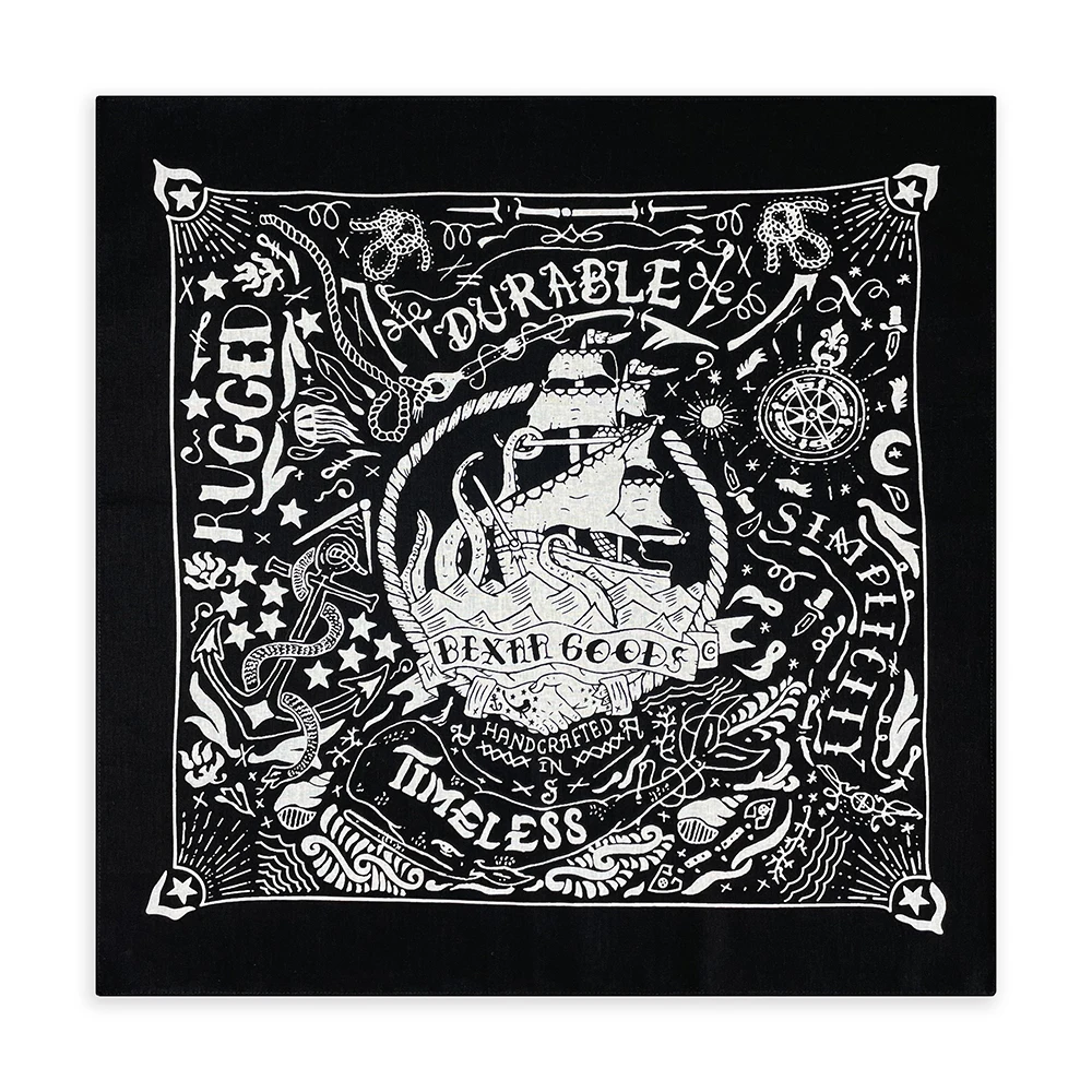 Nautical Print High Quality Hip Hop Cotton Square Scarf Men Bandana Scarf Headband Paisley Gifts For Boys/Girls