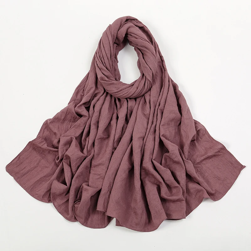 Fashion Muslim Crinkle Hijab Scarf For Women Musulman Soft Cotton Headscarf Islamic Hijab Long Shawls And Wraps Turban 180*90cm