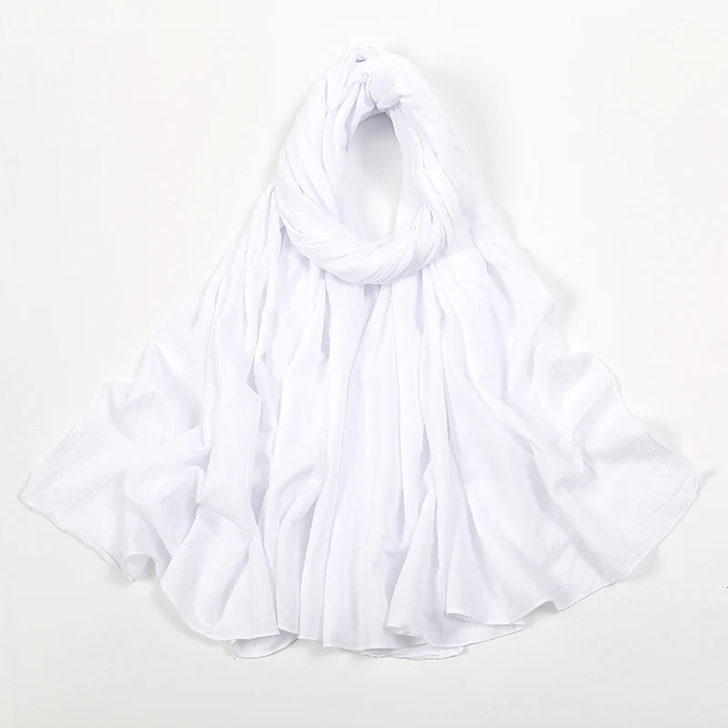 Fashion Muslim Crinkle Hijab Scarf For Women Musulman Soft Cotton Headscarf Islamic Hijab Long Shawls And Wraps Turban 180*90cm