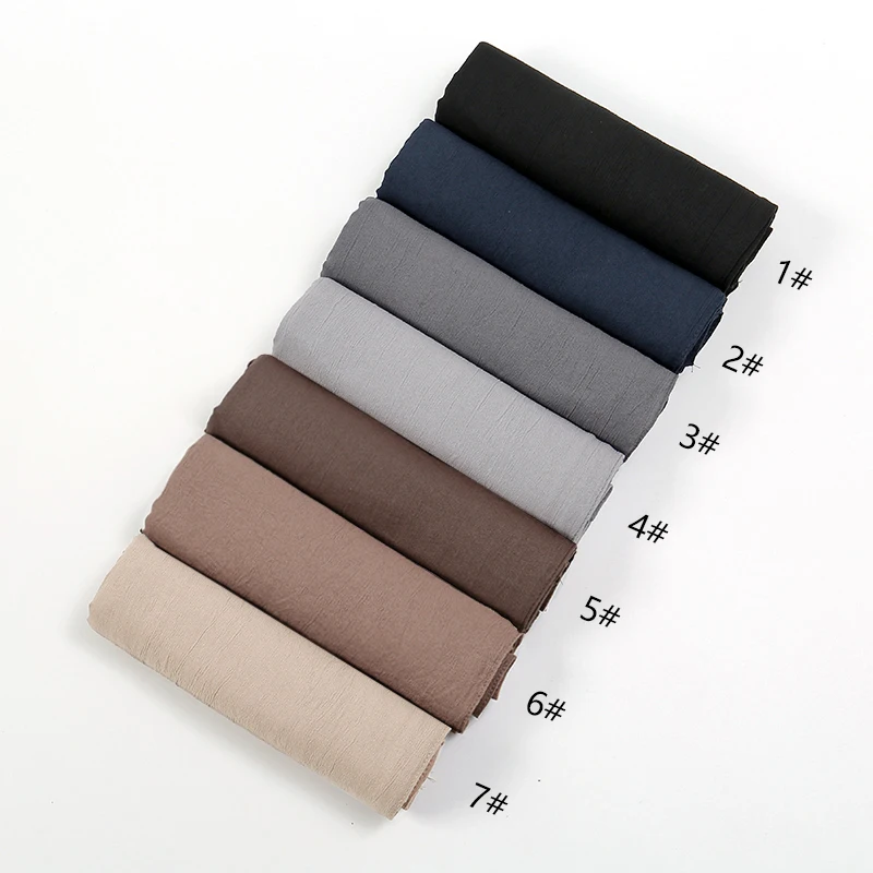Fashion Muslim Crinkle Hijab Scarf For Women Musulman Soft Cotton Headscarf Islamic Hijab Long Shawls And Wraps Turban 180*90cm