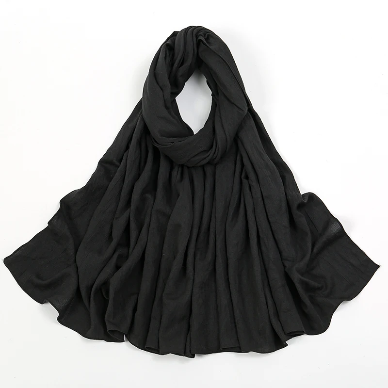 Fashion Muslim Crinkle Hijab Scarf For Women Musulman Soft Cotton Headscarf Islamic Hijab Long Shawls And Wraps Turban 180*90cm