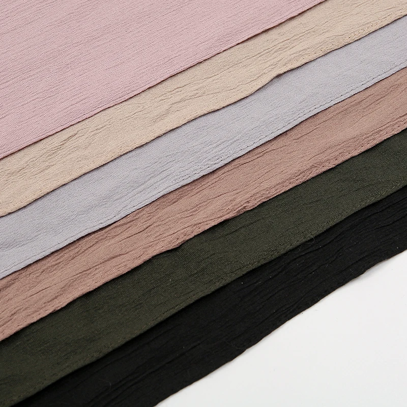 Fashion Muslim Crinkle Hijab Scarf For Women Musulman Soft Cotton Headscarf Islamic Hijab Long Shawls And Wraps Turban 180*90cm