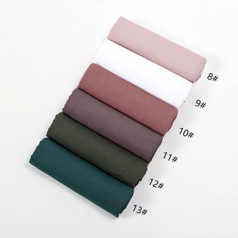 Fashion Muslim Crinkle Hijab Scarf For Women Musulman Soft Cotton Headscarf Islamic Hijab Long Shawls And Wraps Turban 180*90cm
