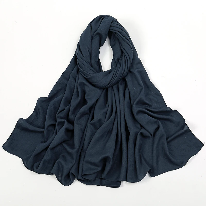 Fashion Muslim Crinkle Hijab Scarf For Women Musulman Soft Cotton Headscarf Islamic Hijab Long Shawls And Wraps Turban 180*90cm