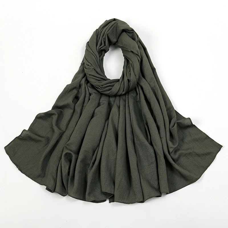 Fashion Muslim Crinkle Hijab Scarf For Women Musulman Soft Cotton Headscarf Islamic Hijab Long Shawls And Wraps Turban 180*90cm