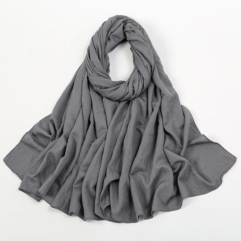 Fashion Muslim Crinkle Hijab Scarf For Women Musulman Soft Cotton Headscarf Islamic Hijab Long Shawls And Wraps Turban 180*90cm