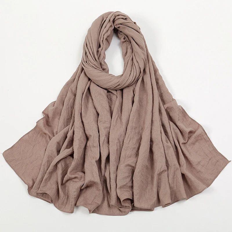 Fashion Muslim Crinkle Hijab Scarf For Women Musulman Soft Cotton Headscarf Islamic Hijab Long Shawls And Wraps Turban 180*90cm